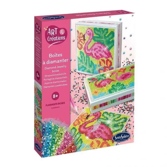 Kit creativ - Cutii cu strasuri Flamingo Kit creativ - Cutii cu strasuri Flamingo