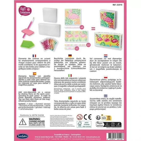 Kit creativ - Cutii cu strasuri Flamingo Kit creativ - Cutii cu strasuri Flamingo