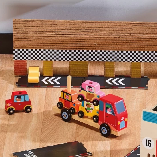 Camion cu 4 masinute din lemn Vilac Camion cu 4 masinute din lemn Vilac