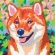 Pictura pe numere - Panda rosu si Shiba Pictura pe numere - Panda rosu si Shiba