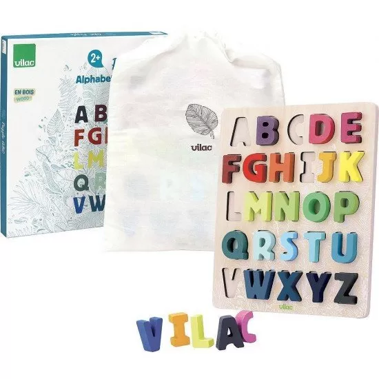 Puzzle ABC din lemn 26 piese Vilac