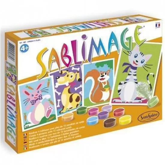 Set creativ cu nisip colorat Sablimage - Animale de Companie Set creativ cu nisip colorat Sablimage - Animale de Companie