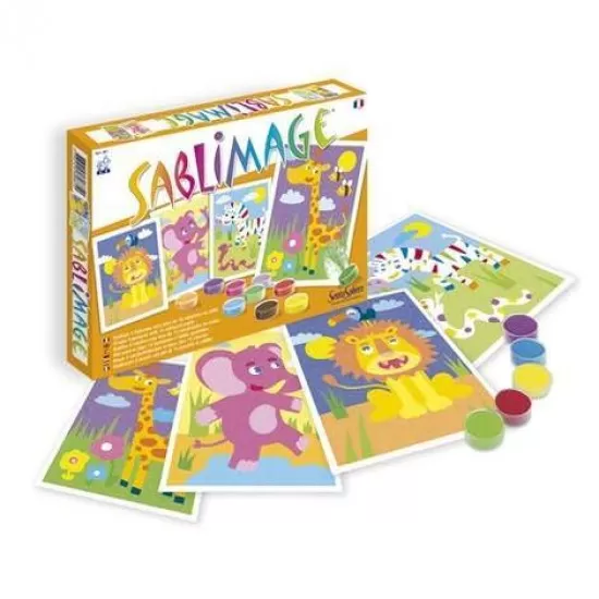 Set creativ cu nisip colorat Sablimage - Fauna Africii Set creativ cu nisip colorat Sablimage - Fauna Africii