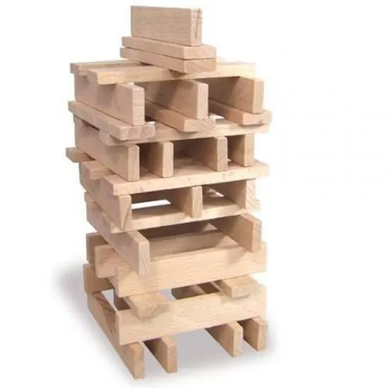 Set constructie 100 de piese lemn Set constructie 100 de piese lemn