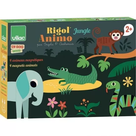Set 4 animale magnetice din lemn Jungla Set 4 animale magnetice din lemn Jungla