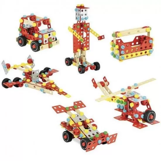 Set de constructie din lemn Super-Batibloc 100 piese Set de constructie din lemn Super-Batibloc 100 piese