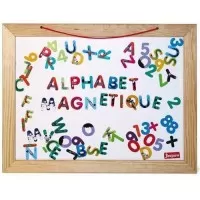 Tabla din lemn reversibila 58 x 45 cm cu litere si cifre magnetice
