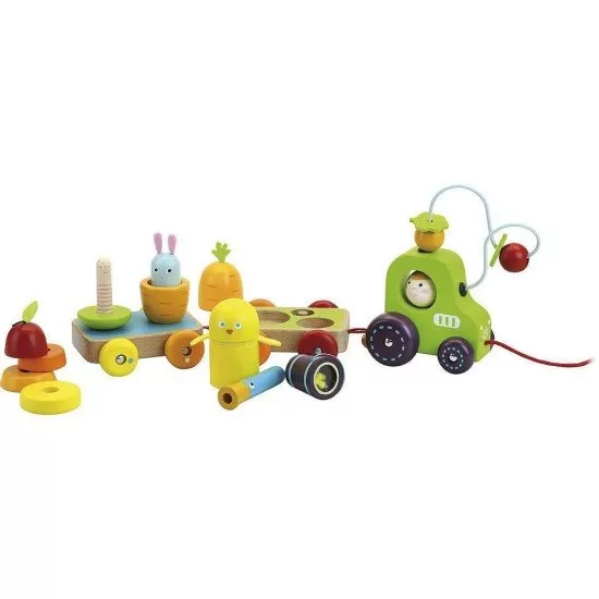 Jucarie educativa - Tractor multiactivitati din lemn Jucarie educativa - Tractor multiactivitati din lemn