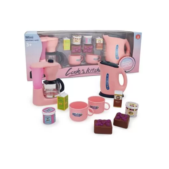 Set de joaca filtru de cafea si fierbator cu accesorii Set de joaca filtru de cafea si fierbator cu accesorii