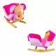 Balansoar muzical Elefant din lemn si plus roz Balansoar muzical Elefant din lemn si plus roz