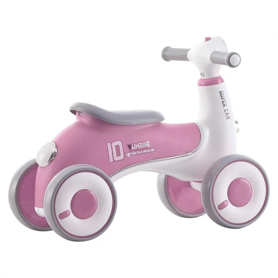 Bicicleta fara pedale cu 4 roti, roz Bicicleta fara pedale cu 4 roti, roz