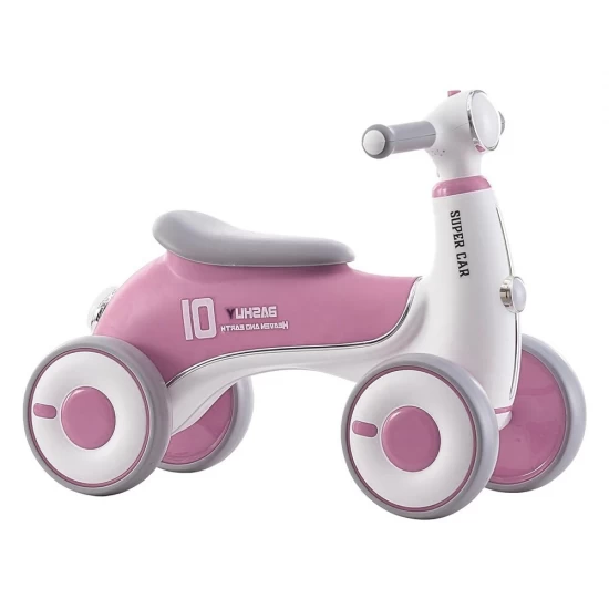 Bicicleta fara pedale cu 4 roti, roz Bicicleta fara pedale cu 4 roti, roz