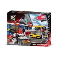 Set cuburi constructie Blocki Collection Service auto - Pit Stop, 207 piese
