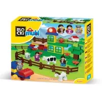 Set cuburi constructie Blocki Mubi - Ferma vesela, 71 piese
