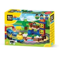 Set cuburi constructie Blocki Mubi - Trenul vesel, 109 piese