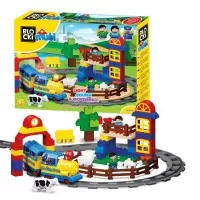 Set cuburi constructie Blocki Mubi - Trenul vesel, 109 piese