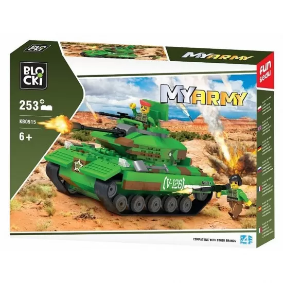 Set cuburi constructie Blocki My Army Tanc, 253 piese Set cuburi constructie Blocki My Army Tanc, 253 piese