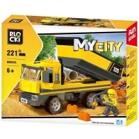 Set cuburi constructie Blocki My City - Camion cu bena 221 piese
