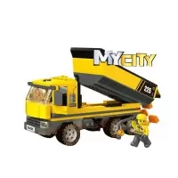 Set cuburi constructie Blocki My City - Camion cu bena 221 piese