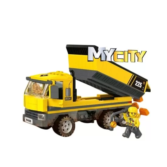 Set cuburi constructie Blocki My City - Camion cu bena 221 piese Set cuburi constructie Blocki My City - Camion cu bena 221 piese