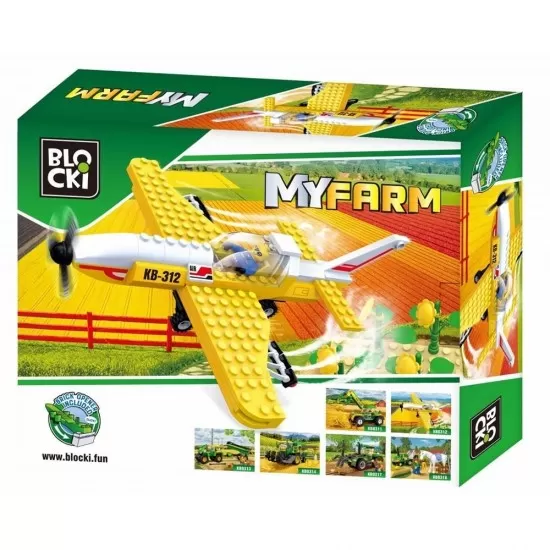 Set cuburi constructie Blocki My Farm Avion Set cuburi constructie Blocki My Farm Avion