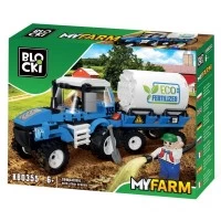 Set cuburi constructie Blocki My Farm, Tractor cu cisterna, 170 piese