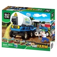 Set cuburi constructie Blocki My Farm, Tractor cu cisterna, 170 piese