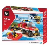 Set cuburi constructie Blocki My Fire Brigade - Garda pompieri, 120 piese