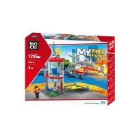 Set cuburi constructie Blocki My Fire Brigade Platforma pompieri 129 piese