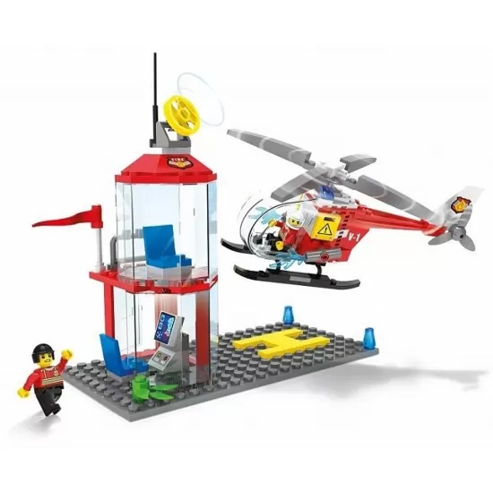 Set cuburi constructie Blocki My Fire Brigade Platforma pompieri 129 piese Set cuburi constructie Blocki My Fire Brigade Platforma pompieri 129 piese