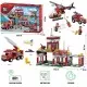Set cuburi constructie Blocki My Fire - Statia de pompieri, 881 piese Set cuburi constructie Blocki My Fire - Statia de pompieri, 881 piese