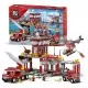 Set cuburi constructie Blocki My Fire - Statia de pompieri, 881 piese Set cuburi constructie Blocki My Fire - Statia de pompieri, 881 piese
