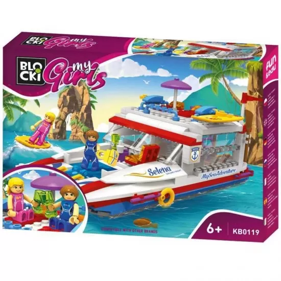 Set cuburi constructie Blocki My Girls - Aventura pe mare