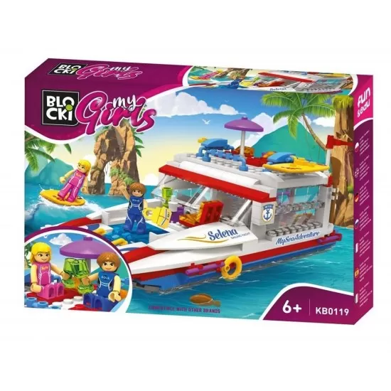 Set cuburi constructie Blocki My Girls - Aventura pe mare