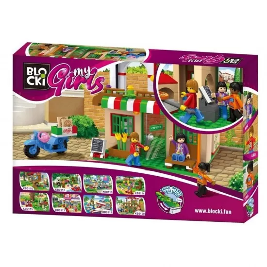 Set cuburi constructie Blocki My Girls - Pizzeria lui Lary Set cuburi constructie Blocki My Girls - Pizzeria lui Lary