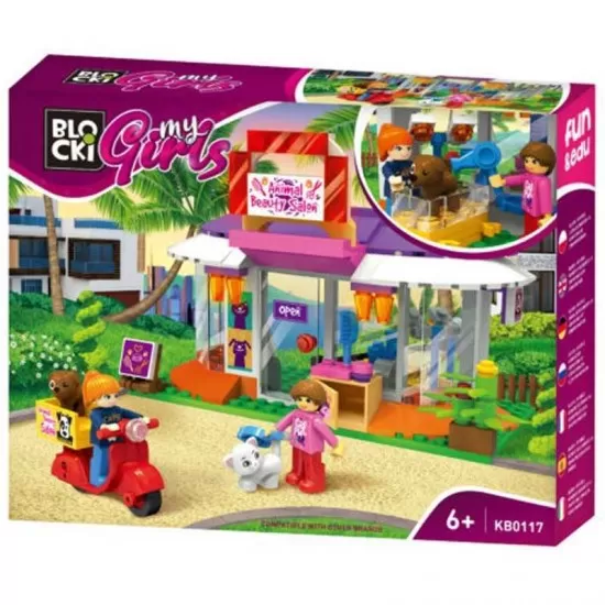 Set cuburi constructie Blocki My Girls - SPA pentru animale, 142 piese Set cuburi constructie Blocki My Girls - SPA pentru animale, 142 piese