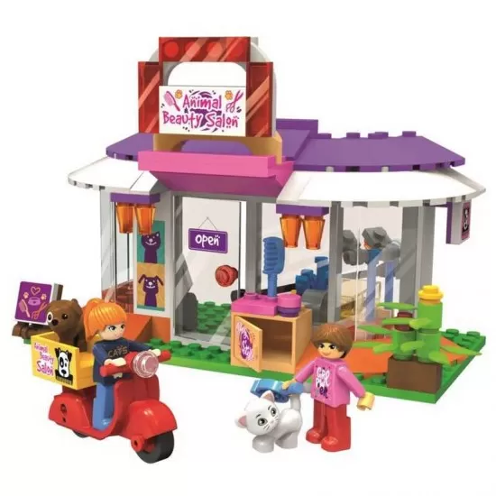 Set cuburi constructie Blocki My Girls - SPA pentru animale, 142 piese Set cuburi constructie Blocki My Girls - SPA pentru animale, 142 piese