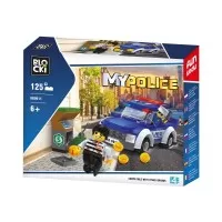 Set cuburi constructie Blocki My Police - Masina de politie, 125 piese