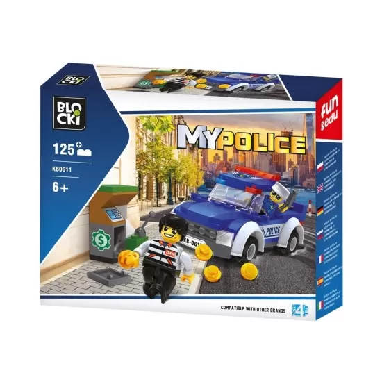 Set cuburi constructie Blocki My Police - Masina de politie, 125 piese Set cuburi constructie Blocki My Police - Masina de politie, 125 piese