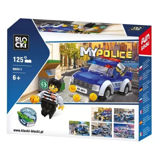 Set cuburi constructie Blocki My Police - Masina de politie, 125 piese Set cuburi constructie Blocki My Police - Masina de politie, 125 piese