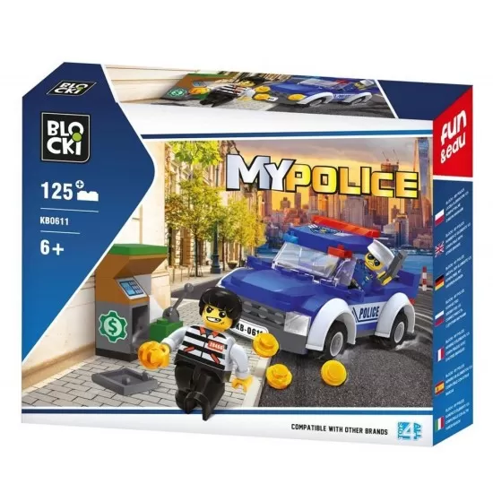 Set cuburi constructie Blocki My Police - Masina de politie, 125 piese Set cuburi constructie Blocki My Police - Masina de politie, 125 piese