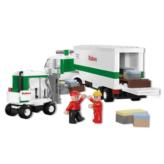Set constructie Blocki Raben, Camion cu remorca, 377 piese Set constructie Blocki Raben, Camion cu remorca, 377 piese