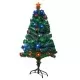 Brad artificial cu fibra luminoasa si stelute multicolore 120 cm Brad artificial cu fibra luminoasa si stelute multicolore 120 cm