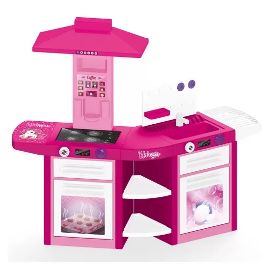 Bucatarie cu sunete si accesorii Unicorn Roz Dolu Bucatarie cu sunete si accesorii Unicorn Roz Dolu