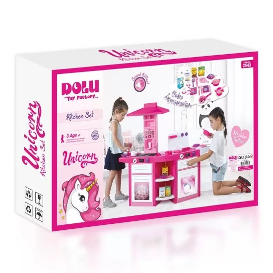 Bucatarie cu sunete si accesorii Unicorn Roz Dolu Bucatarie cu sunete si accesorii Unicorn Roz Dolu