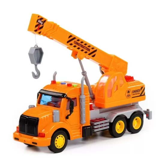 Camion constructii cu macara, lumina si sunet Polesie Camion constructii cu macara, lumina si sunet Polesie