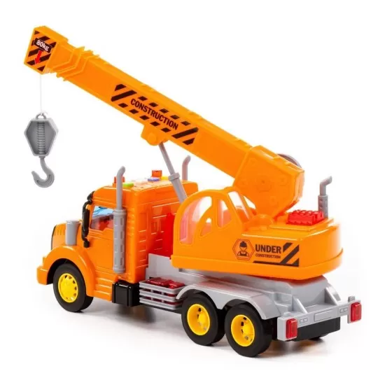Camion constructii cu macara, lumina si sunet Polesie Camion constructii cu macara, lumina si sunet Polesie