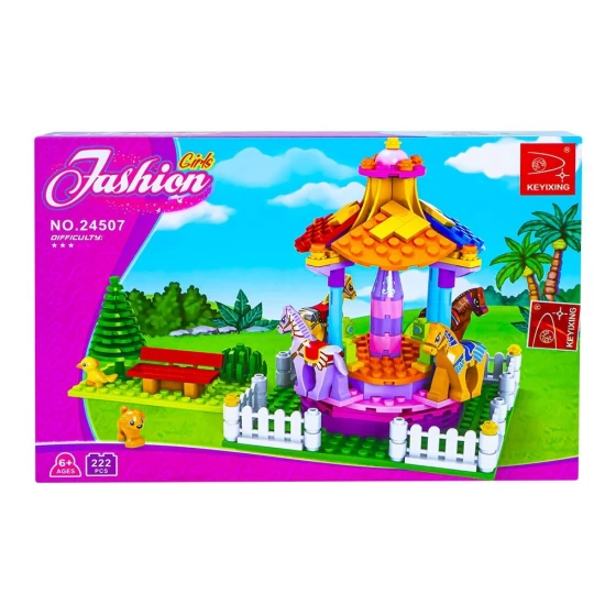 Set cuburi constructie Parc de distractie 222 piese Set cuburi constructie Parc de distractie 222 piese