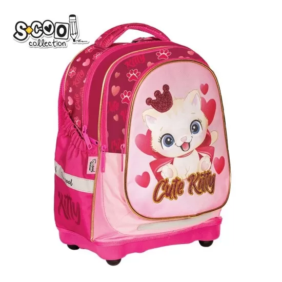 Ghiozdan anatomic pentru scoala Cute Kitty S-COOL Ghiozdan anatomic pentru scoala Cute Kitty S-COOL