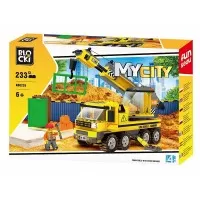Set cuburi constructie Blocki My City - Camion cu macara, 233 piese